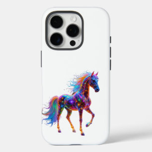 Majestic Neon Horse iPhone 16 Pro Hoesje