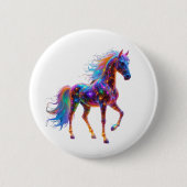 Majestic Neon Horse Ronde Button 5,7 Cm (Voorkant)