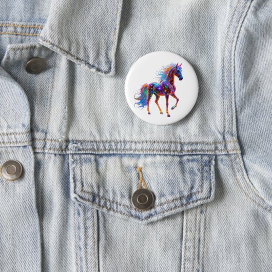 Majestic Neon Horse Ronde Button 5,7 Cm (In situ)