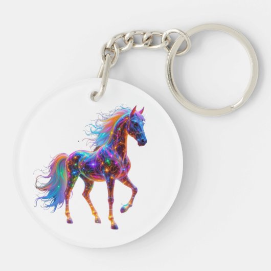 Majestic Neon Horse Sleutelhanger (Achterkant)
