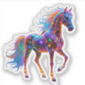 Majestic Neon Horse Sticker (Voorkant)