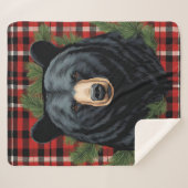 Majestic Noord Zwart Beer Sherpa Deken (Voorkant (horizontaal))