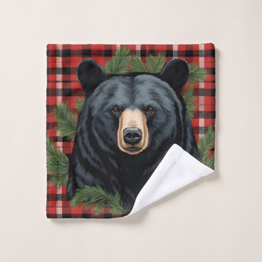 Majestic Noord Zwart Beren handdoek (Wasdoekje)