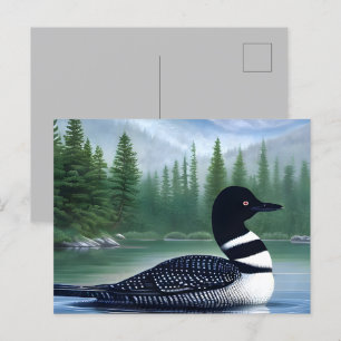 Majestic Northern Wilderness Loon Briefkaart