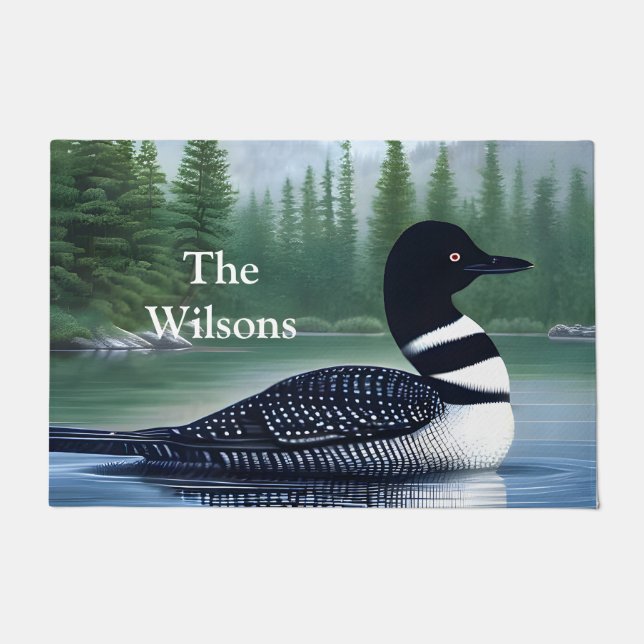Majestic Northern Wilderness Loon Deurmat (Voorkant)