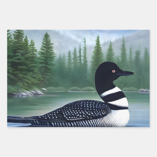 Majestic Northern Wilderness Loon Inpakpapier Vel (Voorkant 2)