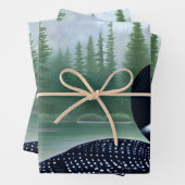 Majestic Northern Wilderness Loon Inpakpapier Vel (In situ)