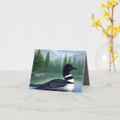 Majestic Northern Wilderness Loon Kaart (Gele Bloem)