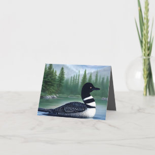 Majestic Northern Wilderness Loon Kaart