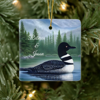 Majestic Northern Wilderness Loon Keramisch Ornament