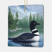 Majestic Northern Wilderness Loon Keramisch Ornament (Links)