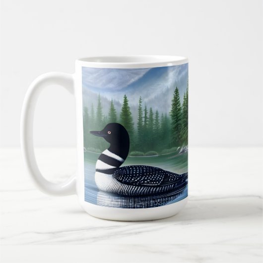 Majestic Northern Wilderness Loon Koffiemok (Links)
