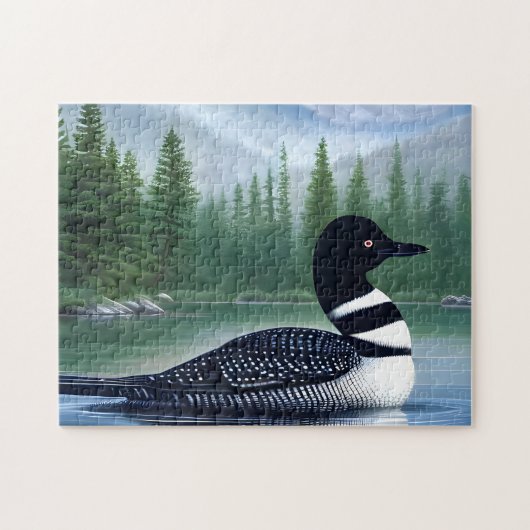 Majestic Northern Wilderness Loon Legpuzzel (Horizontaal)