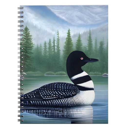 Majestic Northern Wilderness Loon Notitieboek (Voorkant)