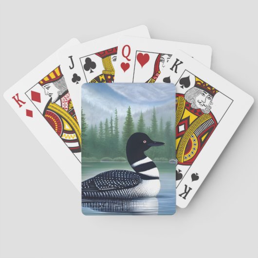 Majestic Northern Wilderness Loon Pokerkaarten (Achterkant)