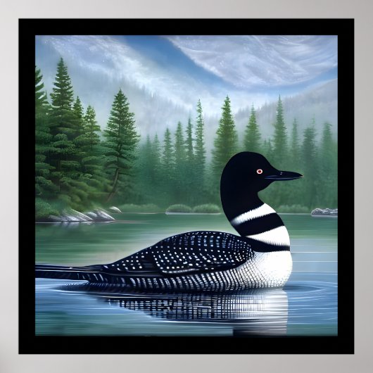 Majestic Northern Wilderness Loon Poster (Voorkant)