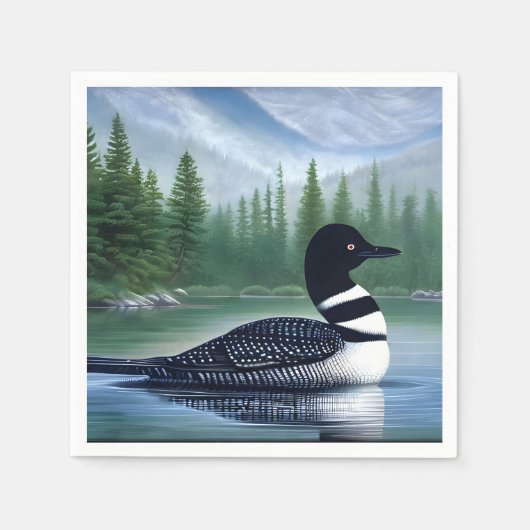 Majestic Northern Wilderness Loon Servet (Voorkant)