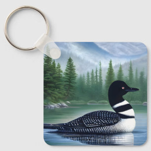 Majestic Northern Wilderness Loon Sleutelhanger