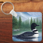 Majestic Northern Wilderness Loon Sleutelhanger (Voorkant)
