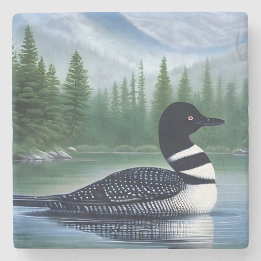 Majestic Northern Wilderness Loon Stenen Onderzetter (Voorkant)
