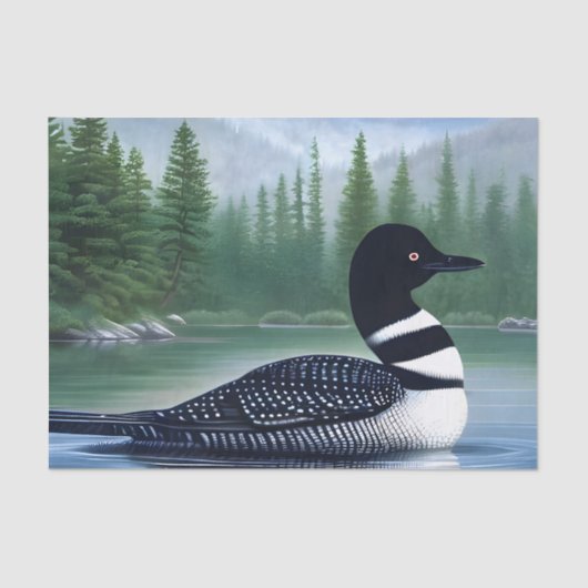 Majestic Northern Wilderness Loon Tissuepapier (Voorkant)