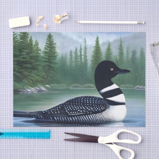 Majestic Northern Wilderness Loon Tissuepapier (Craft)