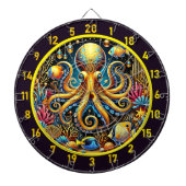 Majestic Octopus Glow Dartboard Design Dartbord (Voorkant)
