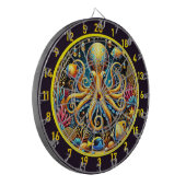 Majestic Octopus Glow Dartboard Design Dartbord (Voorkant Links)