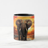 Majestic Olifant bij zonsondergang Mok (Midden)