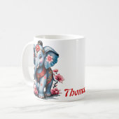 Majestic olifant in traditionele Japanse stijl. Koffiemok (Voorkant links)