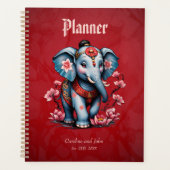 Majestic olifant in traditionele Japanse stijl. Planner (Voorkant)