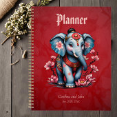 Majestic olifant in traditionele Japanse stijl. Planner