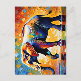 Majestic Olifant Levendige Afrikaanse Wildlife Art Briefkaart