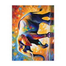 Majestic Olifant Levendige Afrikaanse Wildlife Art