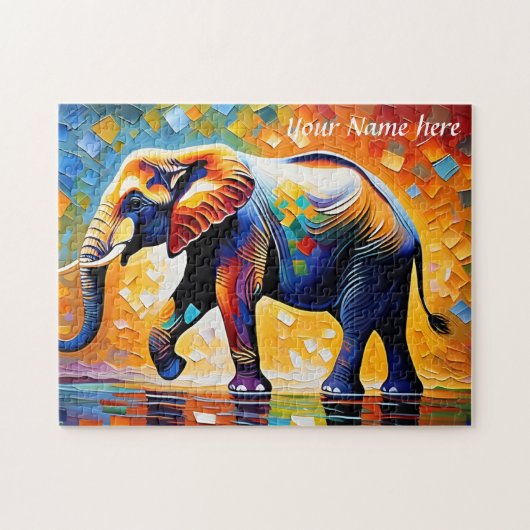 Majestic Olifant Levendige Kleuren Legpuzzel (Horizontaal)