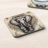 Majestic Olifant Mandala Bier Onderzetter (Linkerzijde)