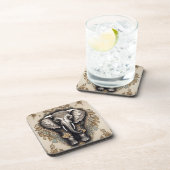 Majestic Olifant Mandala Bier Onderzetter (Rechterzijde)