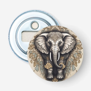 Majestic Olifant Mandala Button Flesopener