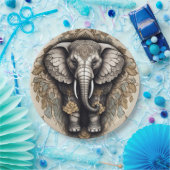 Majestic Olifant Mandala Papieren Bordje (Feest)