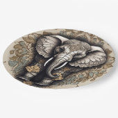Majestic Olifant Mandala Papieren Bordje (Gekanteld)