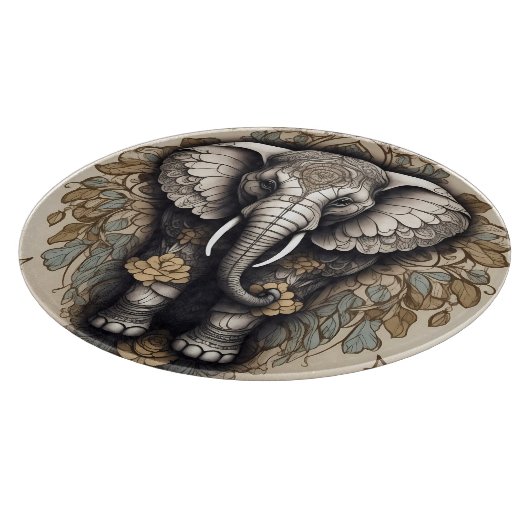 Majestic Olifant Mandala Snijplank (Hoek)