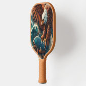 Majestic Ontmoeting: Adelaar en Vis Pickleball Paddle (Links)
