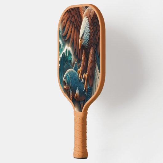 Majestic Ontmoeting: Adelaar en Vis Pickleball Paddle (Links)