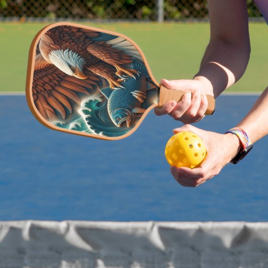 Majestic Ontmoeting: Adelaar en Vis Pickleball Paddle (Insitu)