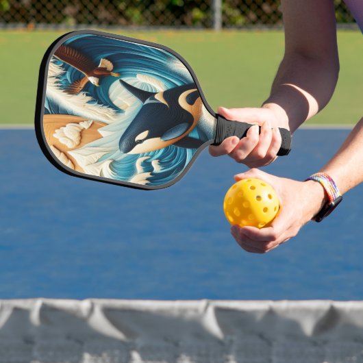 Majestic Ontmoeting: Orka en Adelaar Pickleball Paddle (Insitu)
