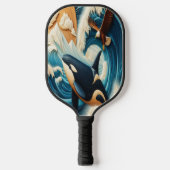Majestic Ontmoeting: Orka en Adelaar Pickleball Paddle (Voorkant)