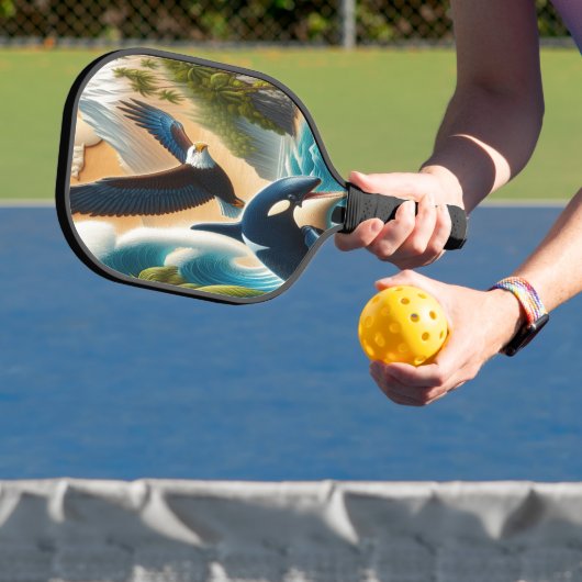 Majestic Ontmoeting: Orka en Orka Whale Pickleball Paddle (Insitu)
