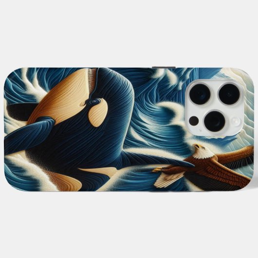 Majestic Ontmoeting: Walvis en Adelaar Case-Mate iPhone Case (Achterkant (horizontaal))