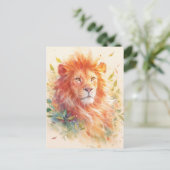 Majestic Orange Lion Autumn Leaf Briefkaart (Staand voorkant)