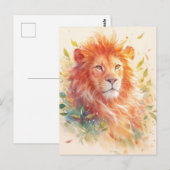 Majestic Orange Lion Autumn Leaf Briefkaart (Voorkant / Achterkant)